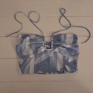 Abercrombie&Fitch Blue Cropped Halter Top